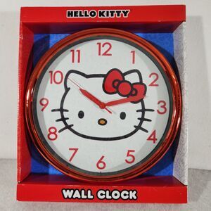 Clock Hello Kitty Face Wall by Sanrio Red Colorway 10" Accutime HK3057 New